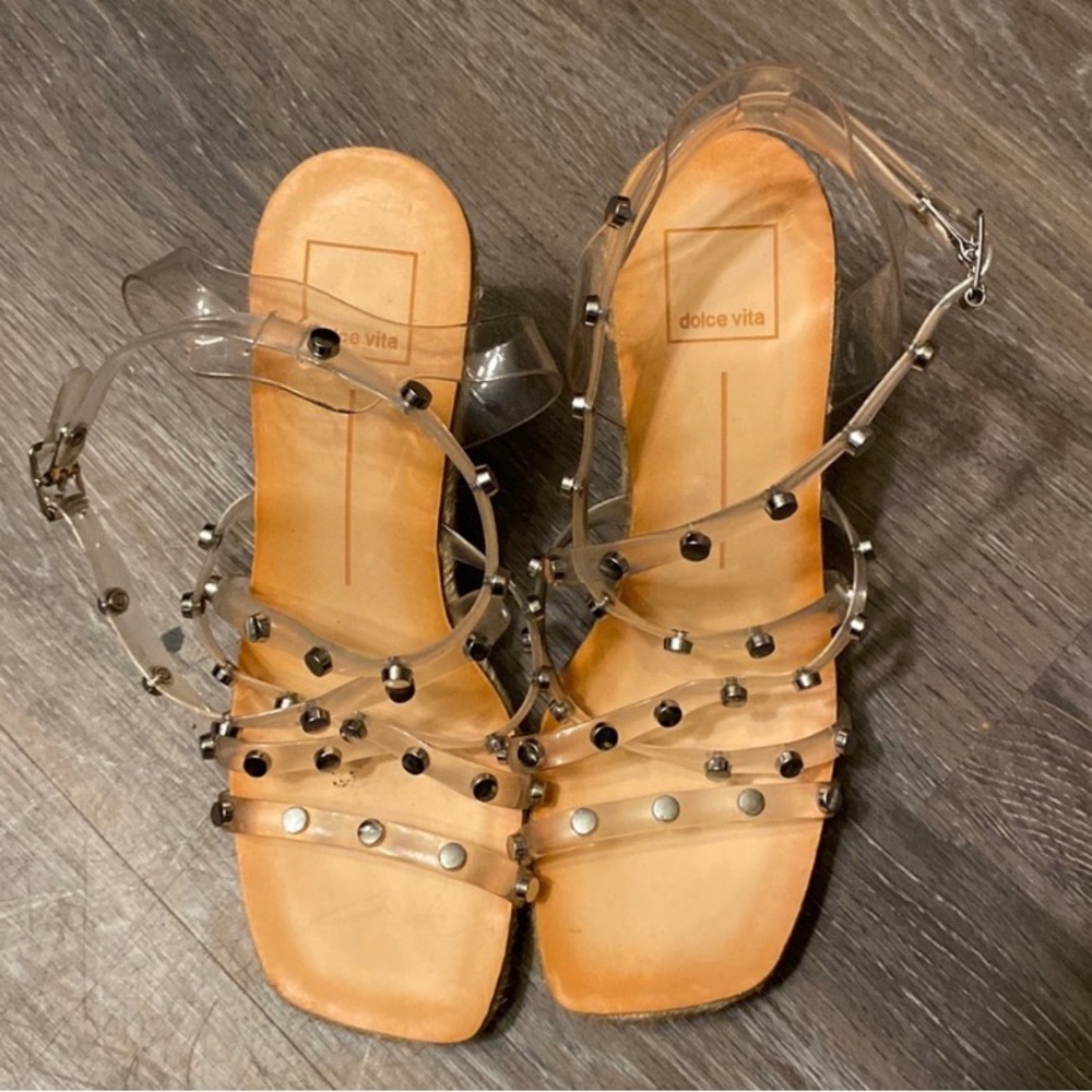 Dolce Vita Clear Strap Wedges Size 8.5